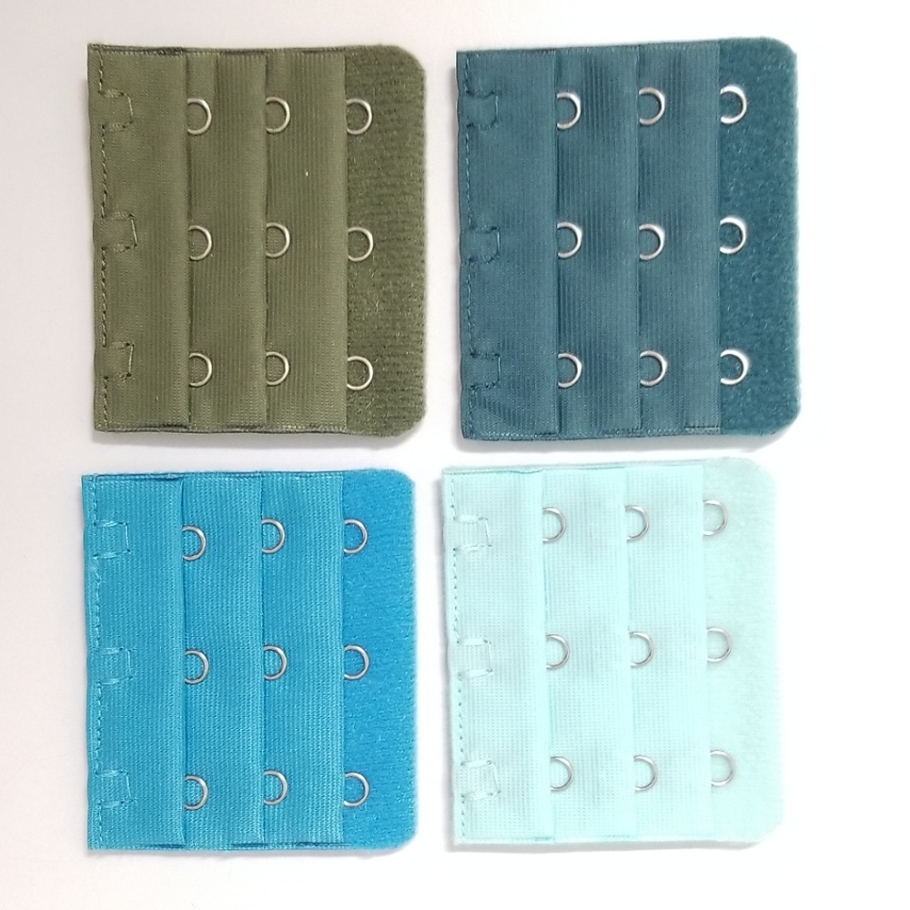 NEW Blue & Olive 3 Hook & 3 Row Bra Extenders Set of 4